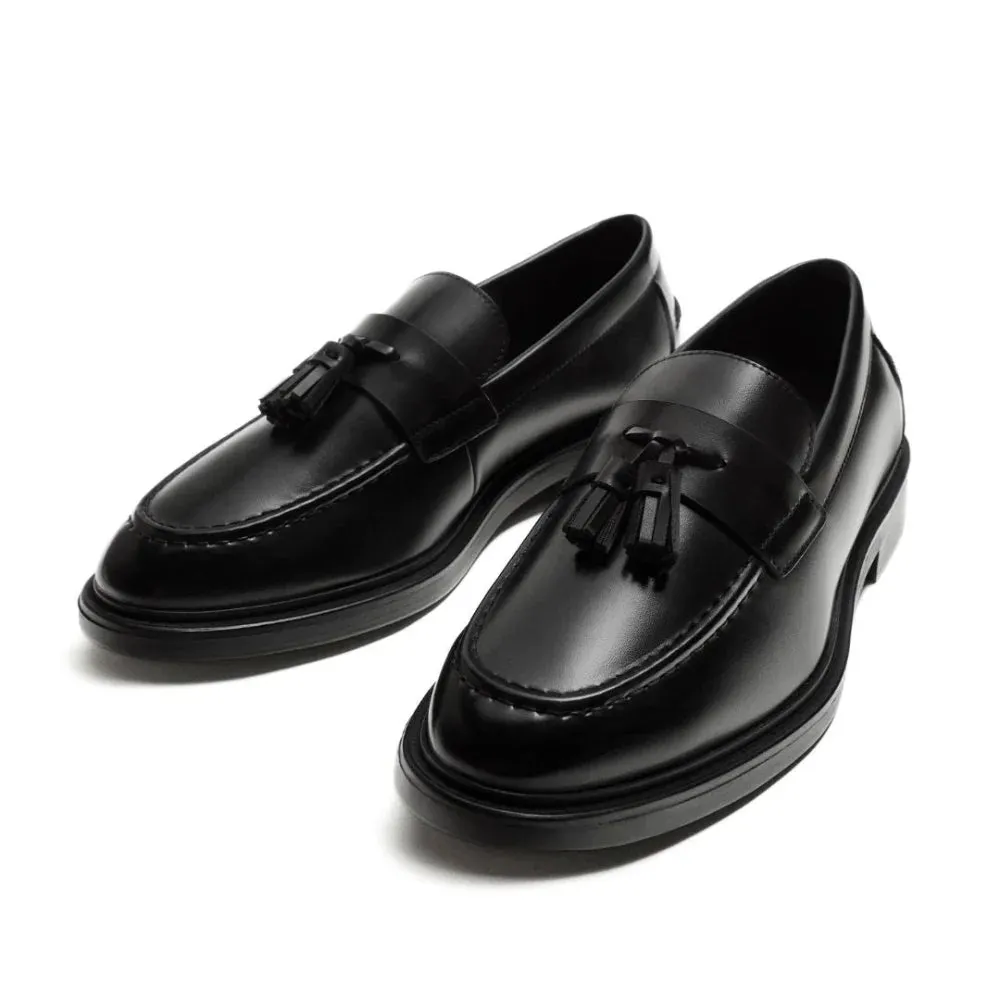 ZARA DRESS TASSEL LOAFERS 2601-420-800-BLK Loafers Princetown Fur