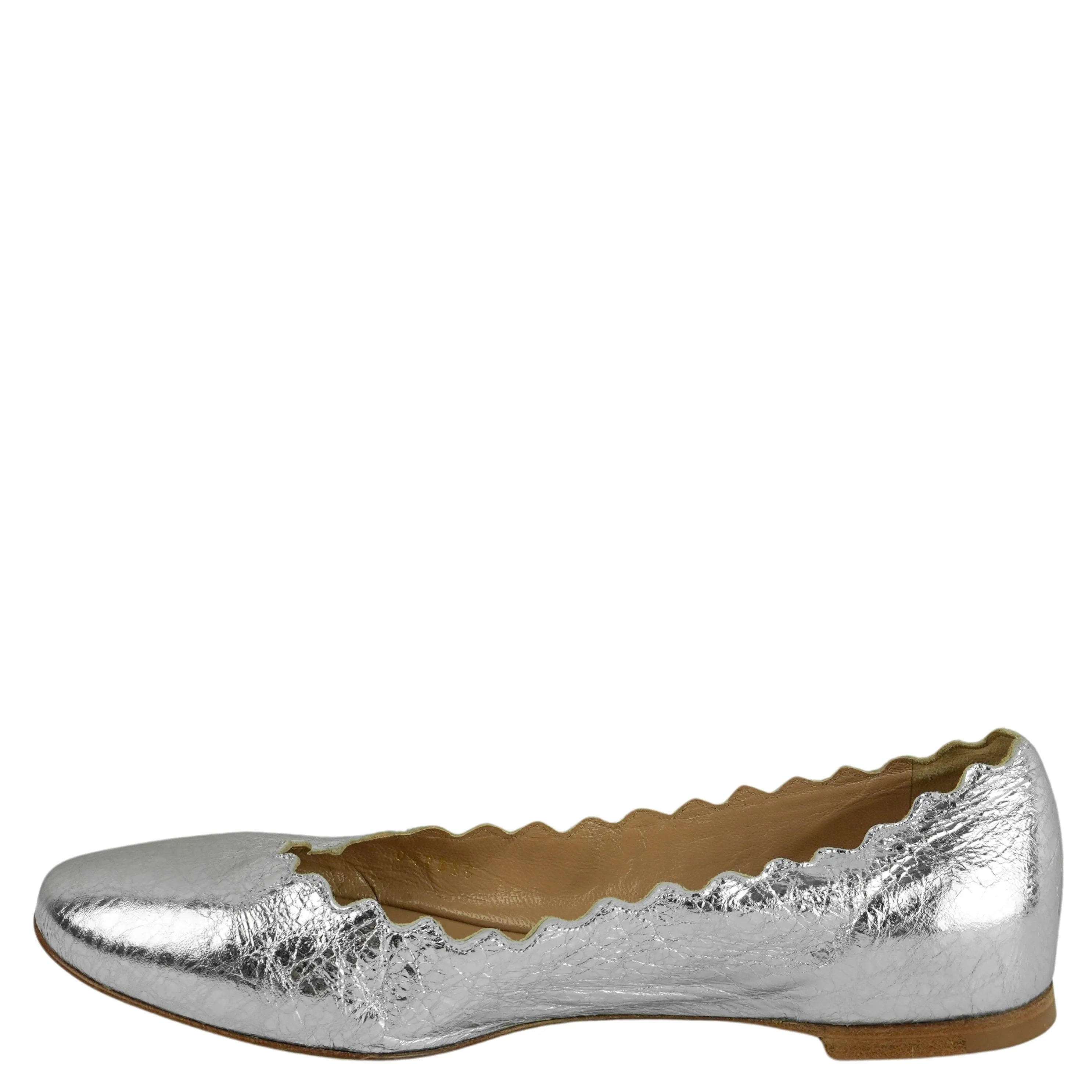 Chlo Lauren Ballerina Flats in Silver Flat Shoes Vs Arch Support