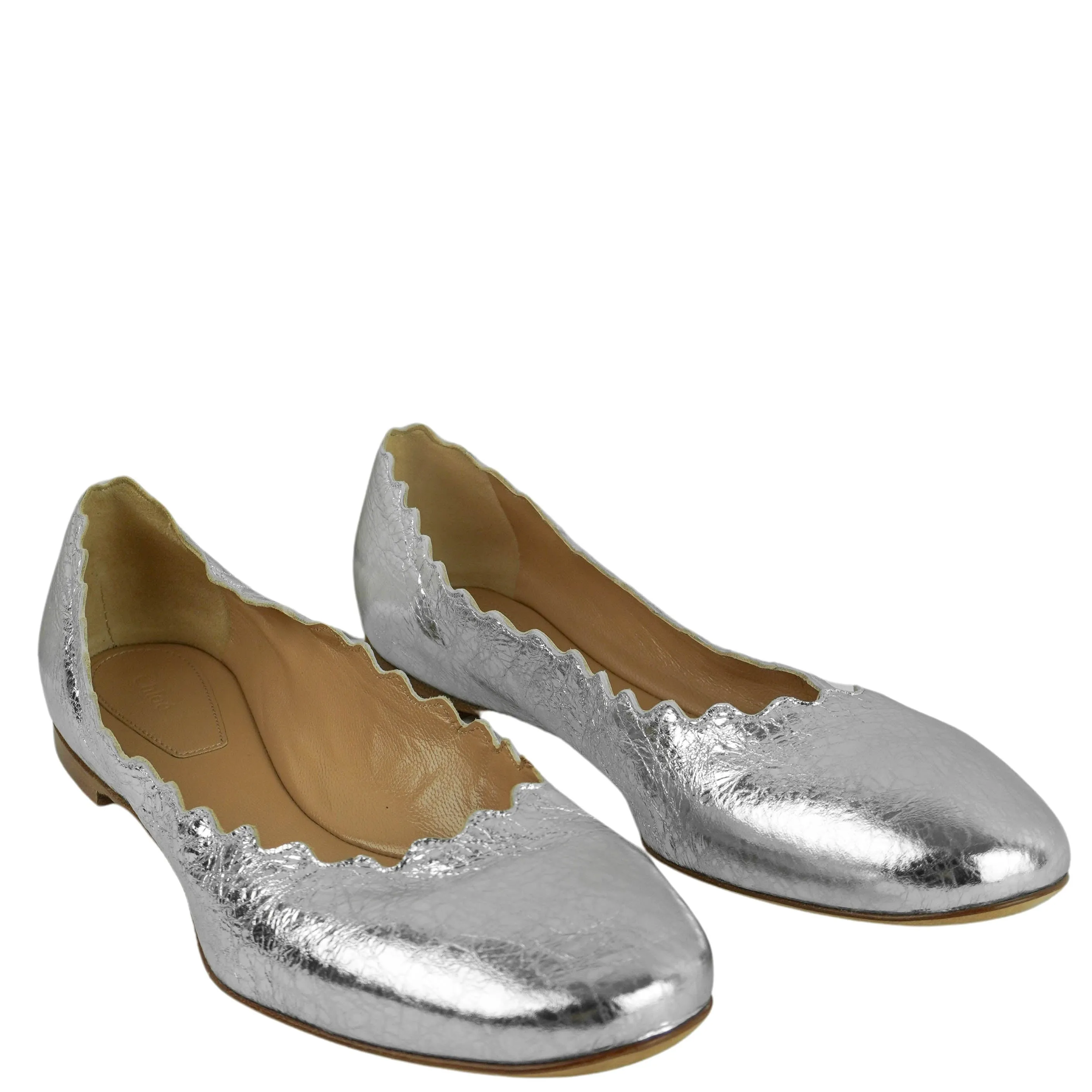 Flat Witch Shoes Chlo Lauren Ballerina Flats in Silver