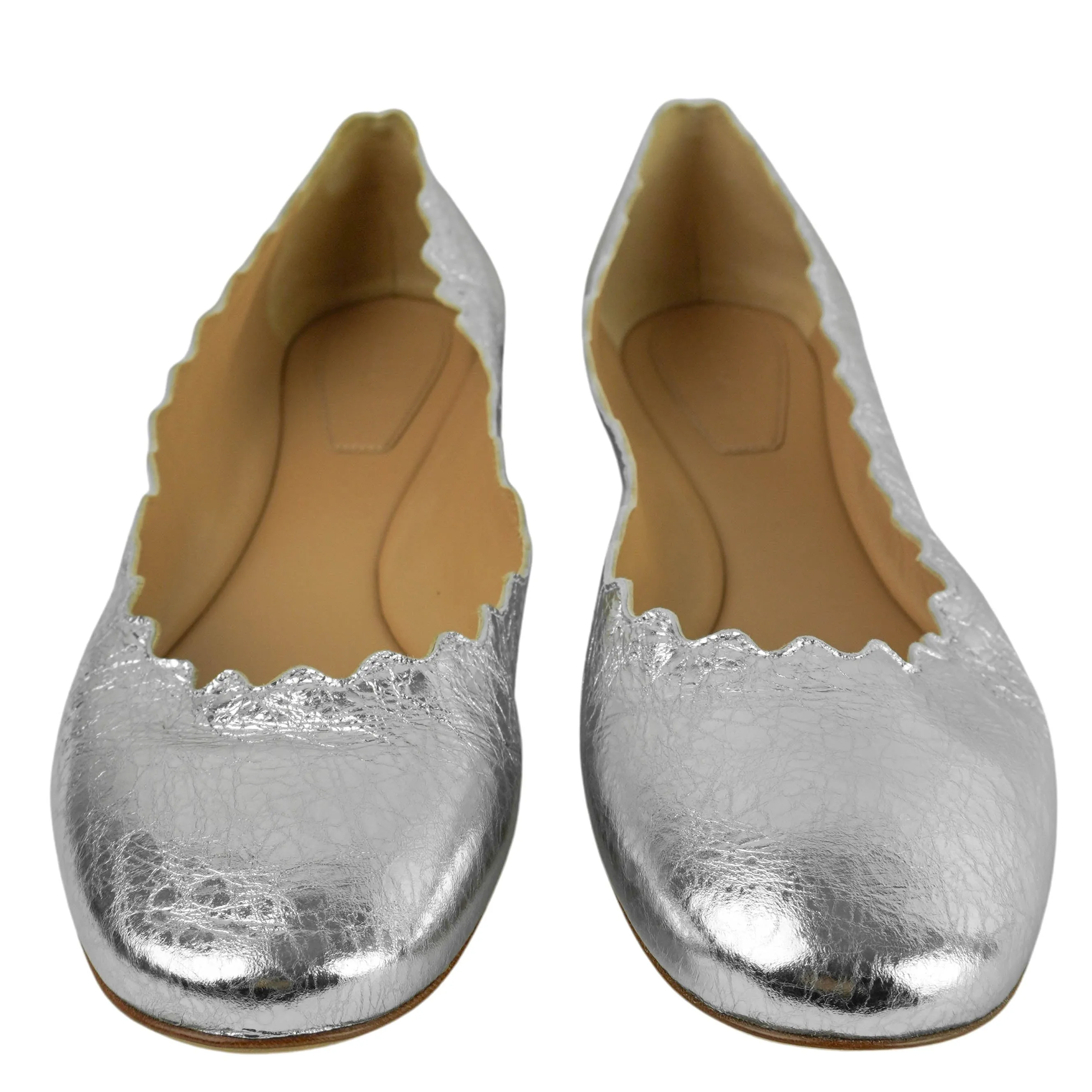 Chlo Lauren Ballerina Flats in Silver Flat Winter Wedding Shoes