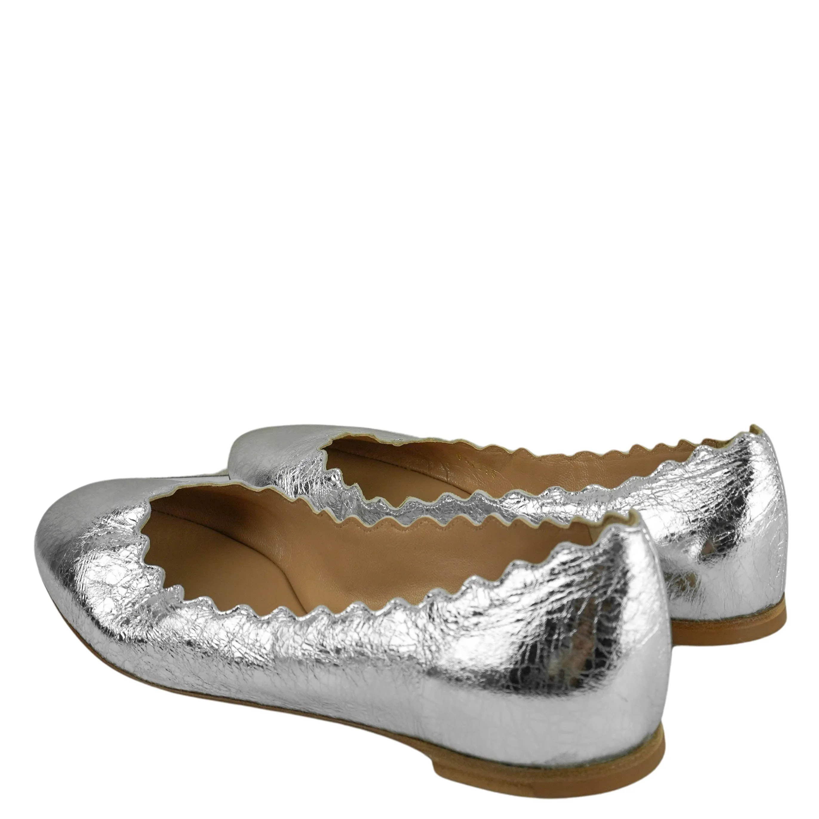 Chlo Lauren Ballerina Flats in Silver Danskin Flats Shoes