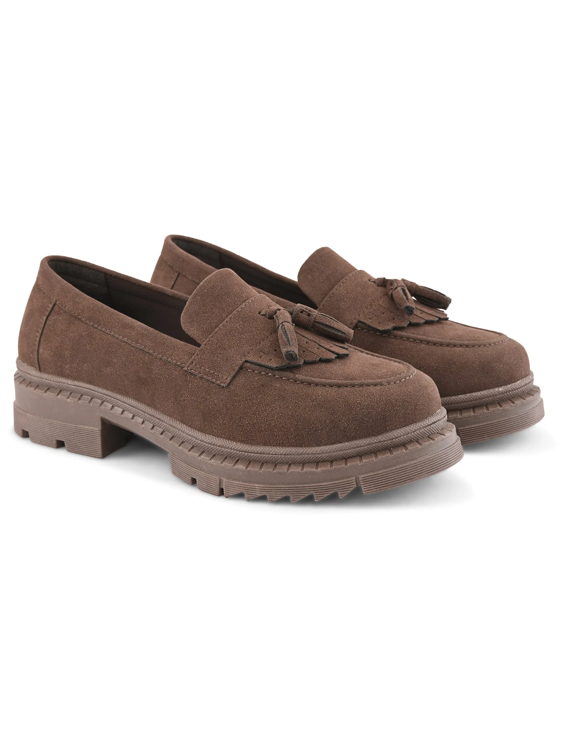 Chloe Women Brown Chunky Loafers Crocs Shoes Loafers