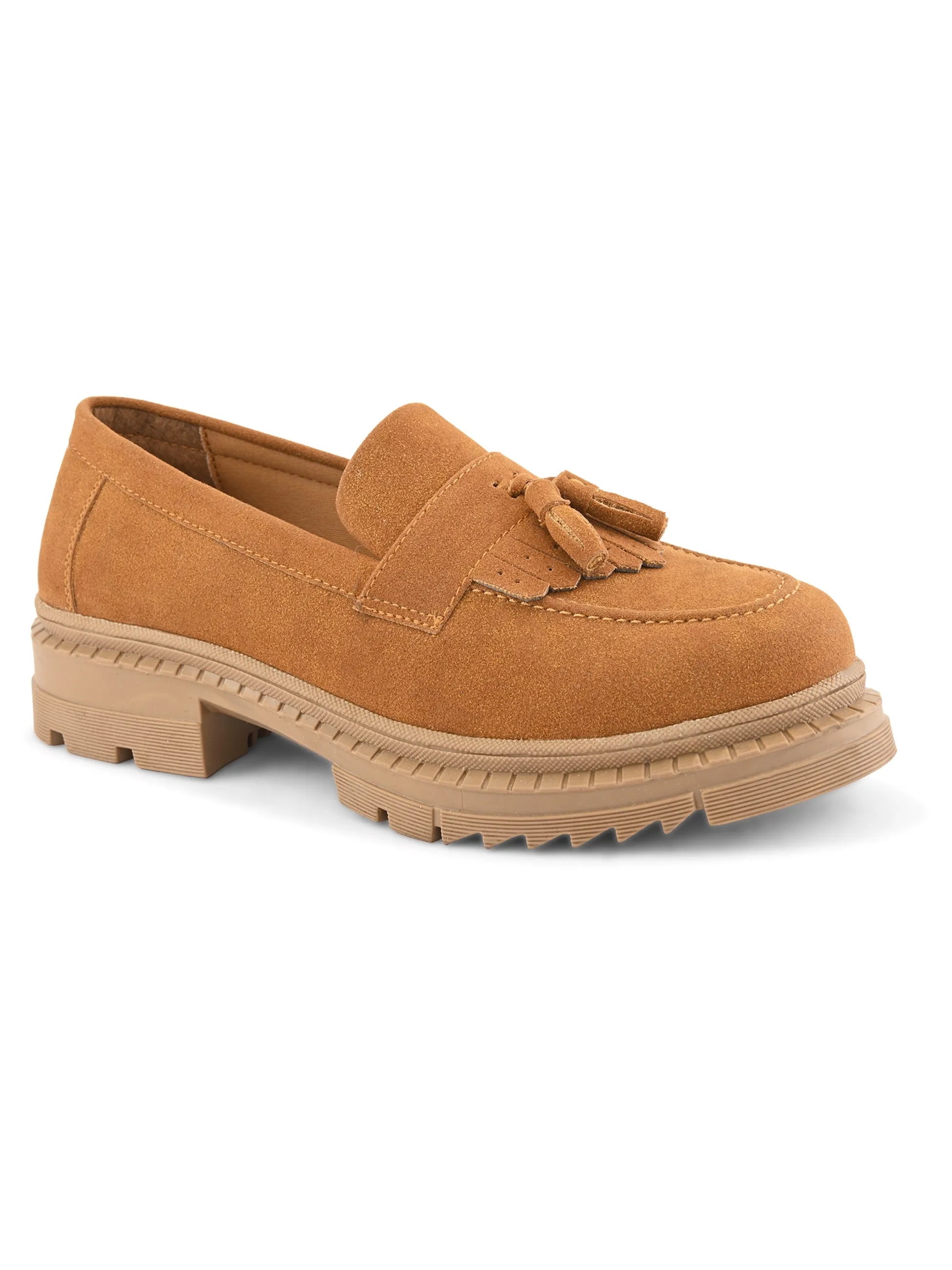 Penny Loafers 80s Chloe Women Tan Chunky Loafers