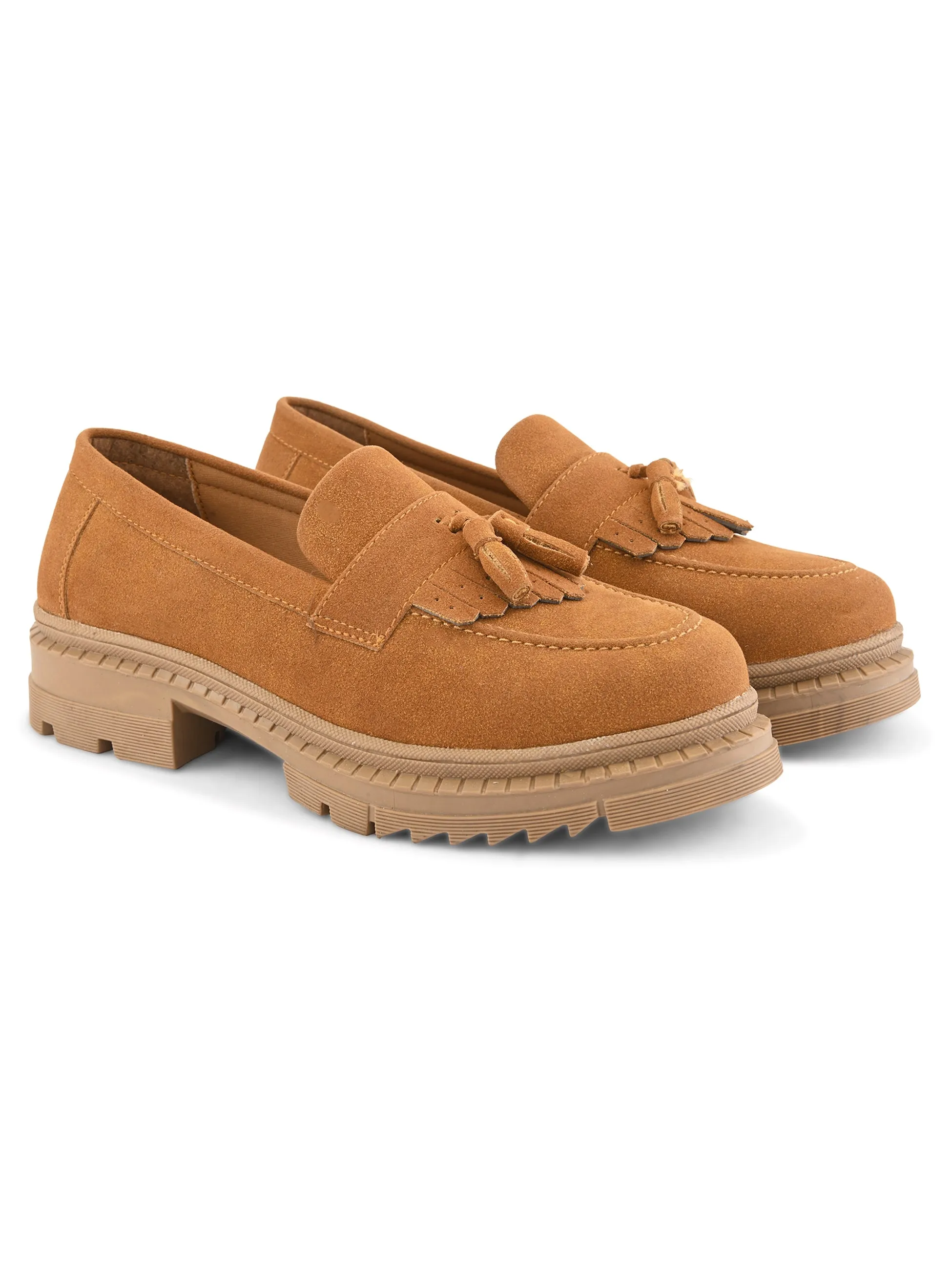 Chloe Women Tan Chunky Loafers Lmdi Loafers