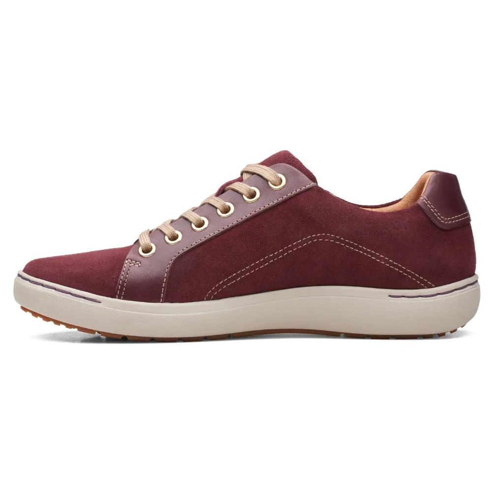 Clarks Nalle Lace Burgundy Suede Sneaker (Women's) Discount On Running Shoes