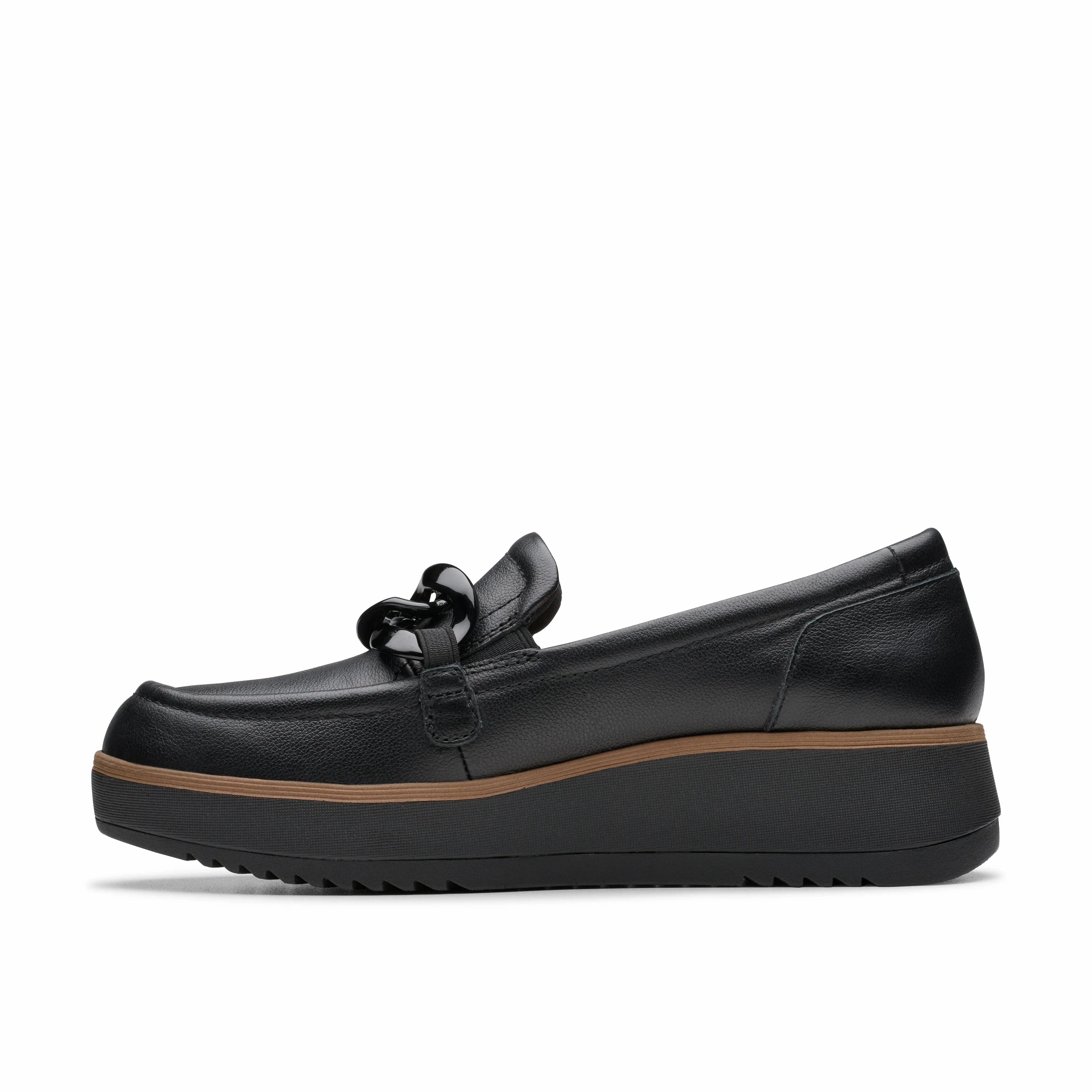 CLARKS | CASUAL SHOES | WOMEN | ZYLAH MAY BLACK LEATHER | BLACK Brushed Leather Monolith Loafers
