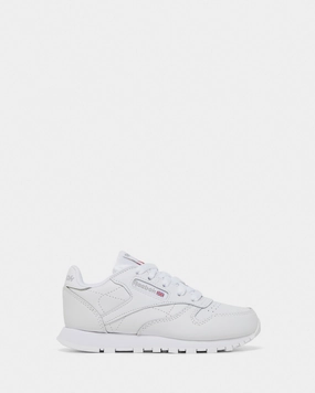 Classic Leather Shoes - Little Kids White-1 Stretch Laces For Sneakers