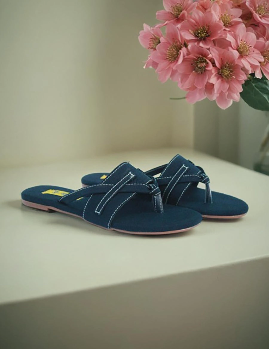 Memoi Slippers Blue | Simple & Stylish Slippers for Women