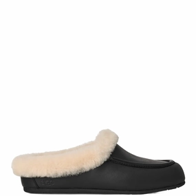 ANSLEY MULE LEATHER BLACK Cooling Slippers