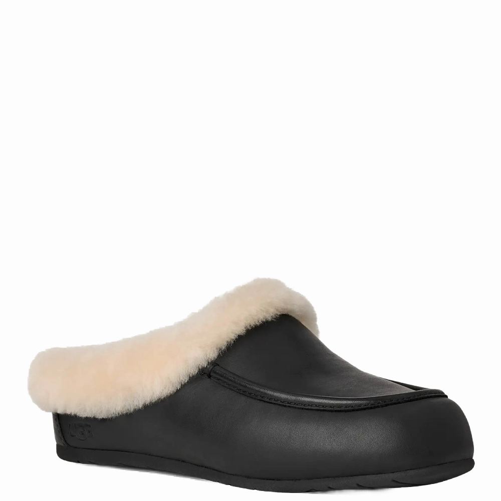 ANSLEY MULE LEATHER BLACK Boss Slippers
