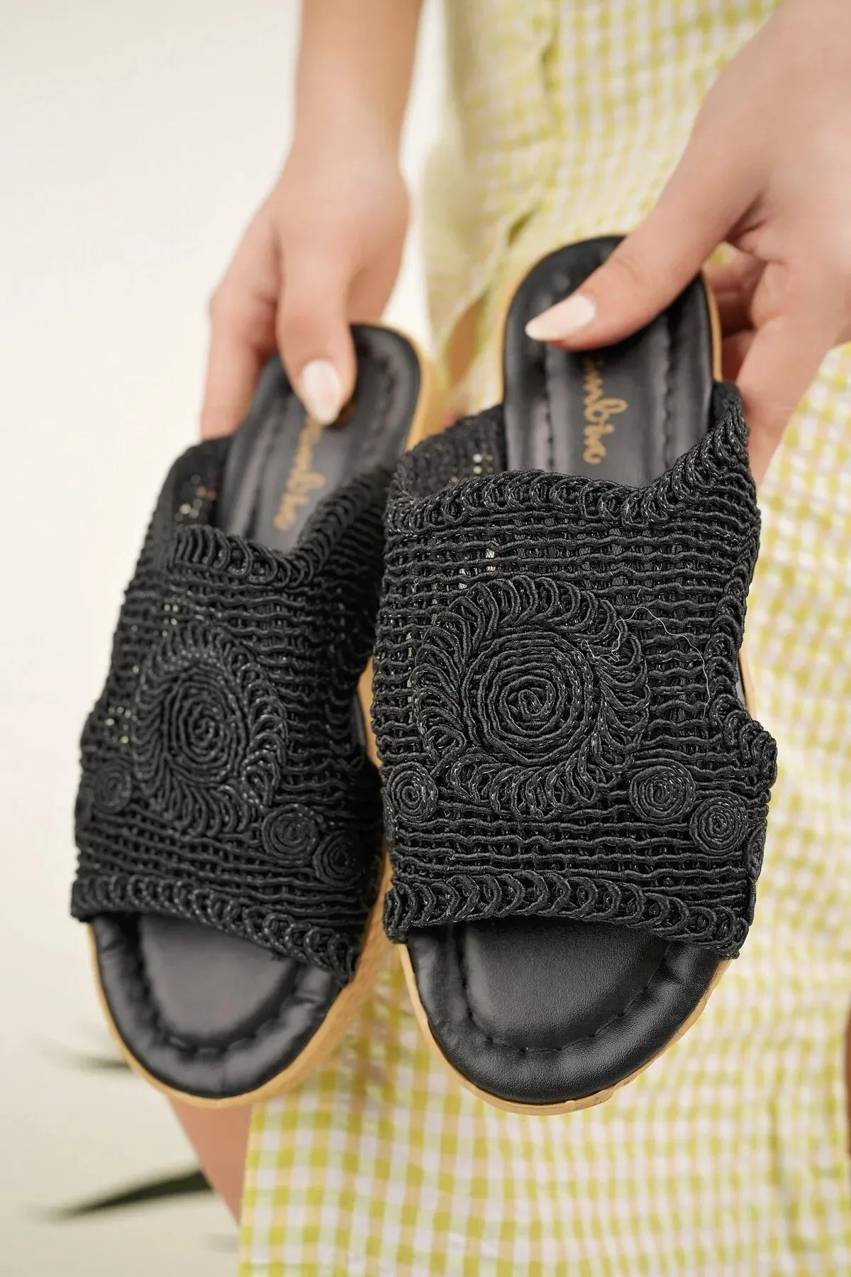 Reflexology Slippers Modafrsat Women's Straw Knitting Lace Slippers