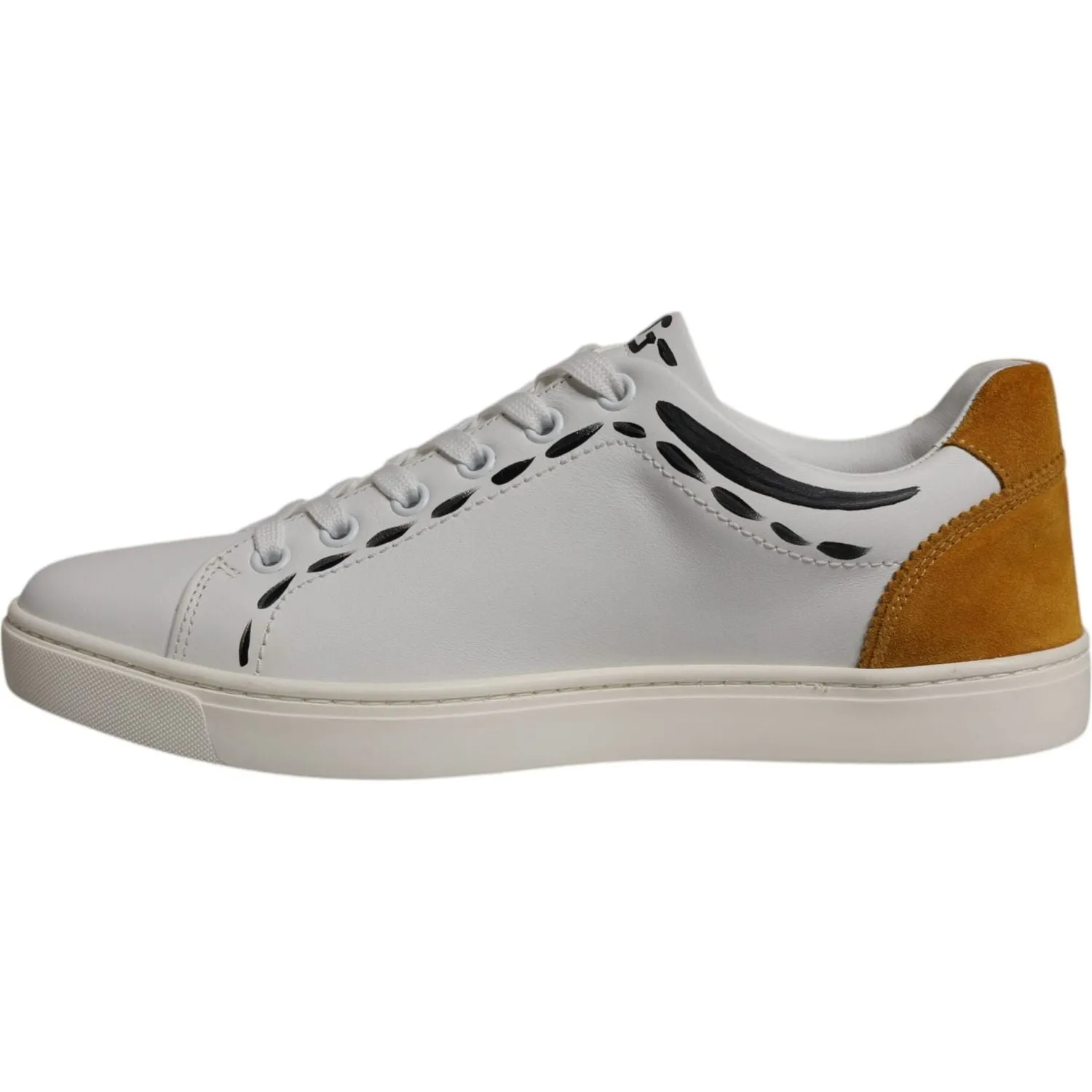 Casual Dress Shoes With Jeans Dolce & Gabbana White Suede Leather Low Top Sneakers Shoes