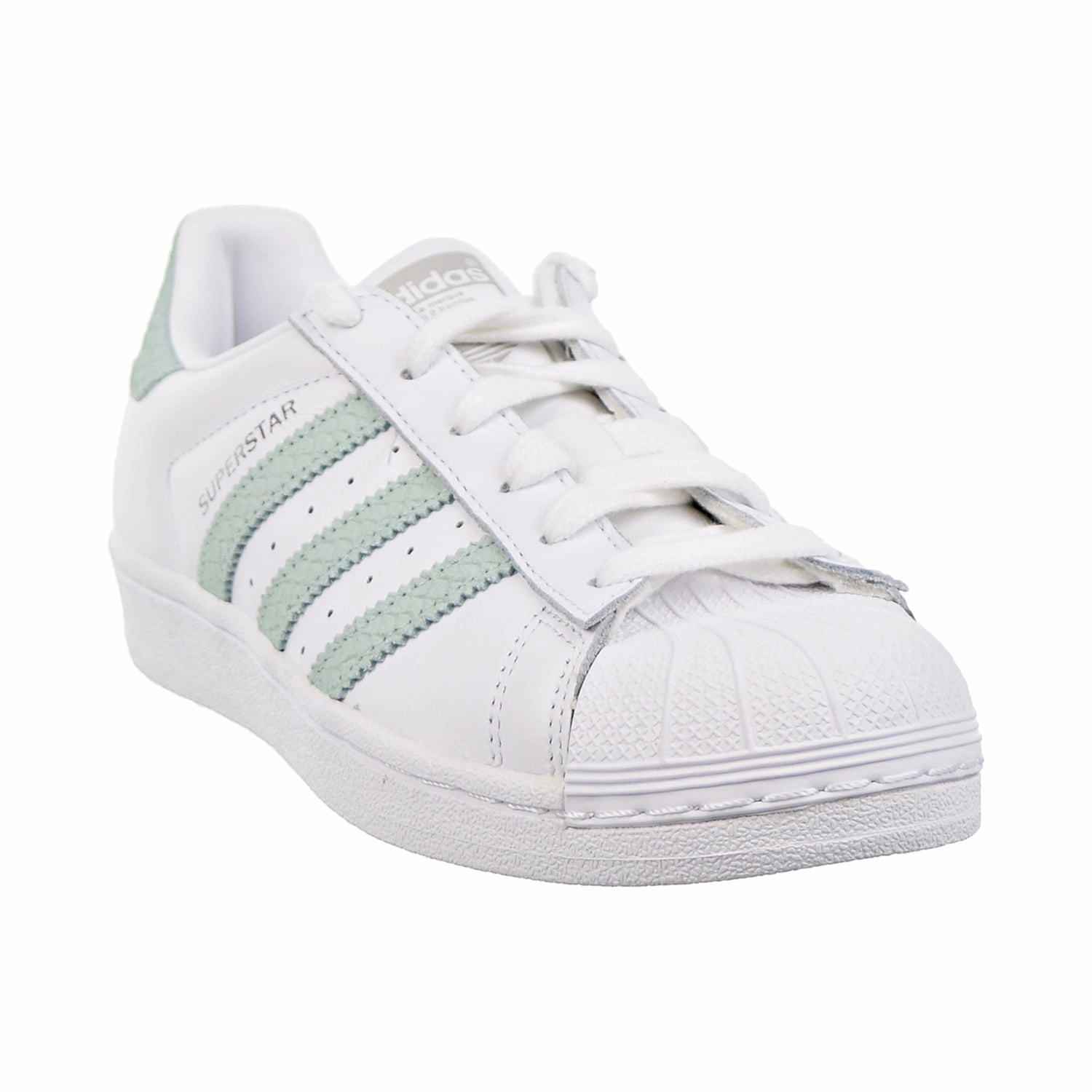 Adidas Superstar Womens Shoes Footwear White/Ash Green/Silver Metallic Adidas Size 15 Shoes