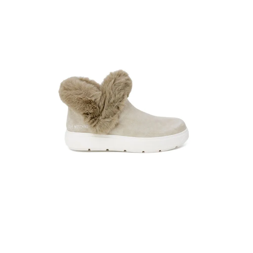 Casual Summer Shoe Love Moschino Beige Leather Chunky Sneakers