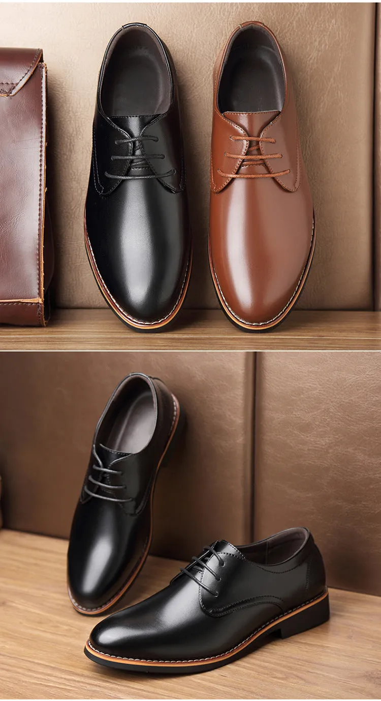 New Black Brown Fashion Men Casual Formal Business Men Leather Shoes Johnston And Murphy Casual Shoes