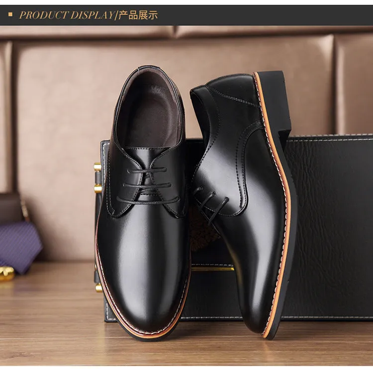 New Black Brown Fashion Men Casual Formal Business Men Leather Shoes Shining Casual Shoes