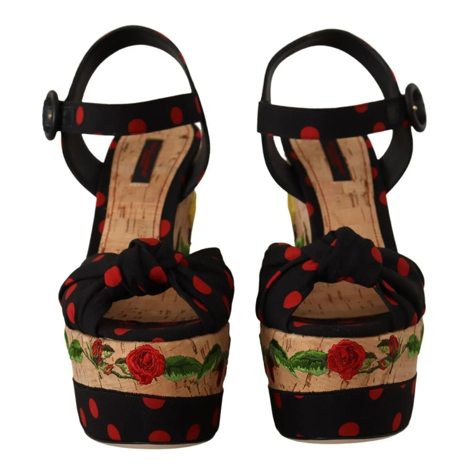 Dolce & Gabbana Multicolor Platform Wedges Sandals Charmeuse Shoes In Macy's