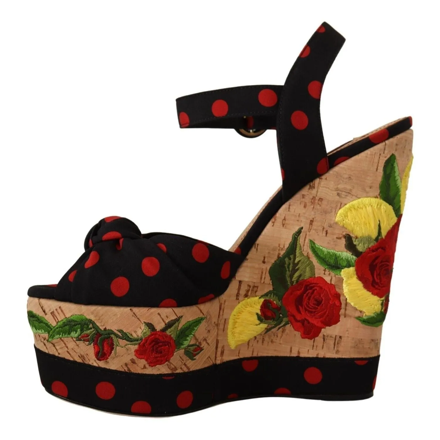 Dolce & Gabbana Multicolor Platform Wedges Sandals Charmeuse Shoes Little Wedge Sandals