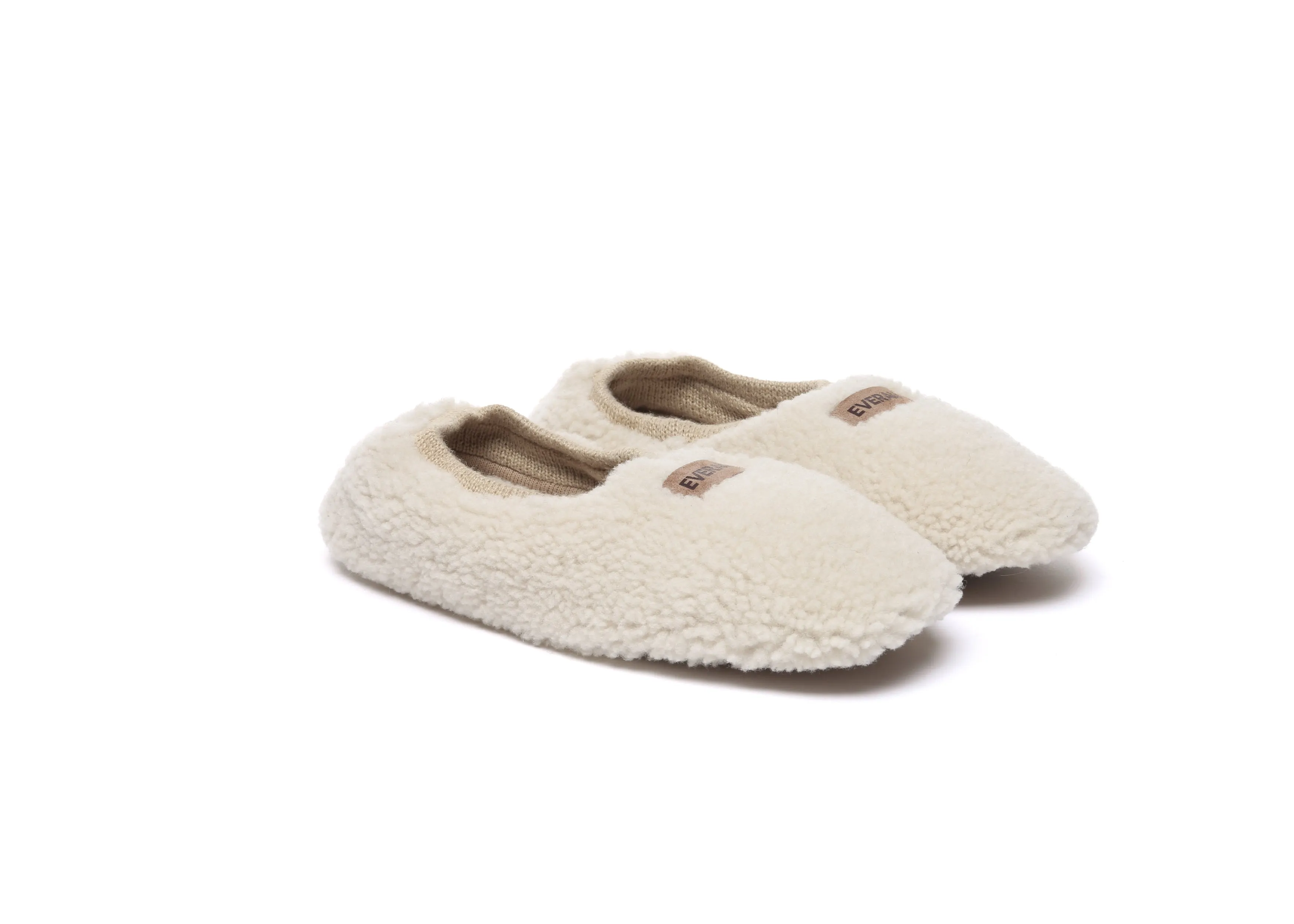 Montessori Slitters EVERAU UGG Slippers Women Curly Sheepskin Wool Elastic Lucina