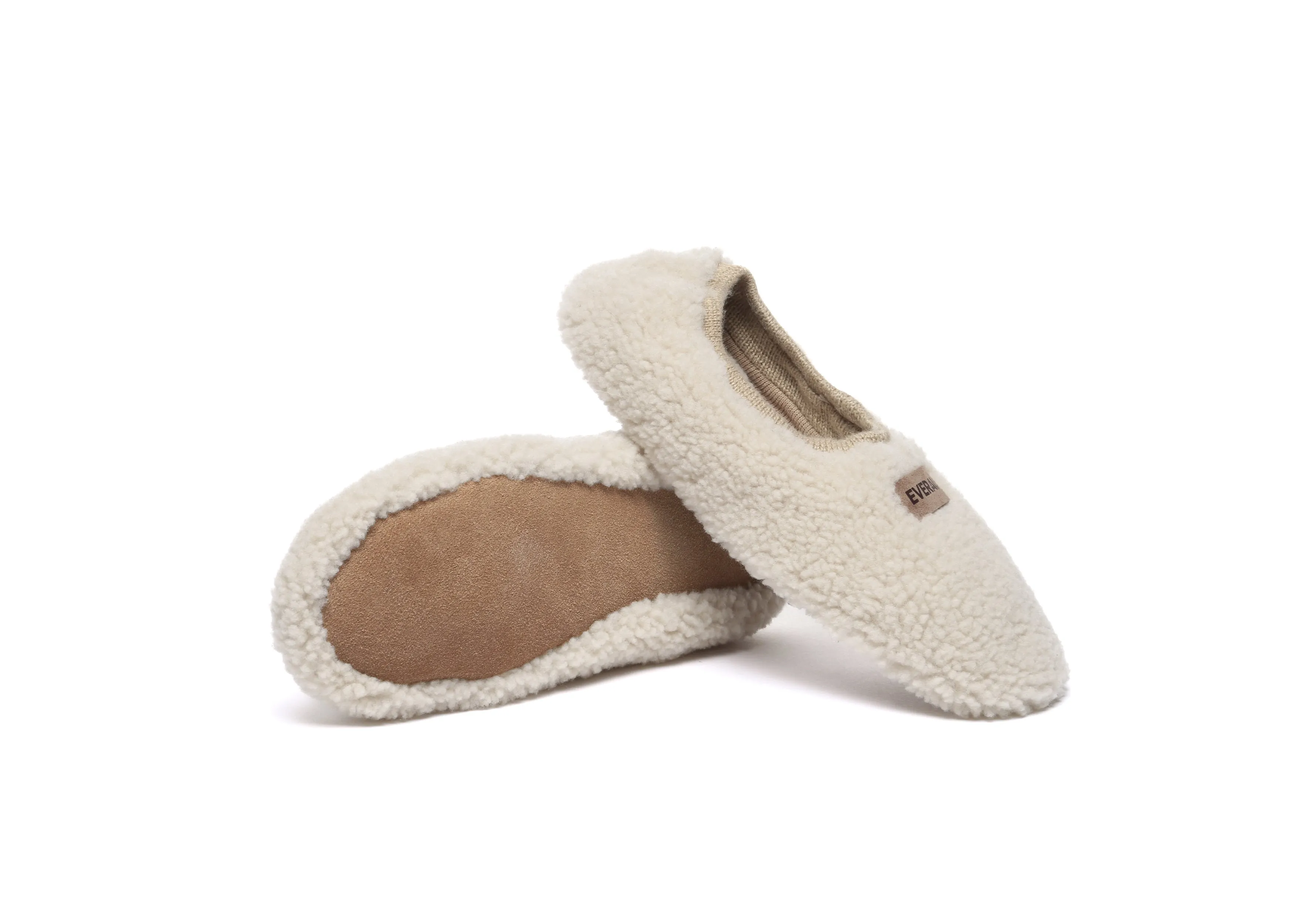 EVERAU UGG Slippers Women Curly Sheepskin Wool Elastic Lucina Oz Slippers