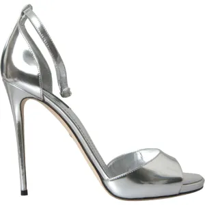 Sam Edelman Sandals Flat Dolce & Gabbana Silver KEIRA Leather Heels Sandals Shoes