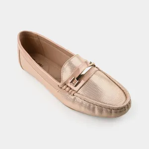Teens Girls Loafers OS-07-Golden Shell Cordovan Penny Loafers
