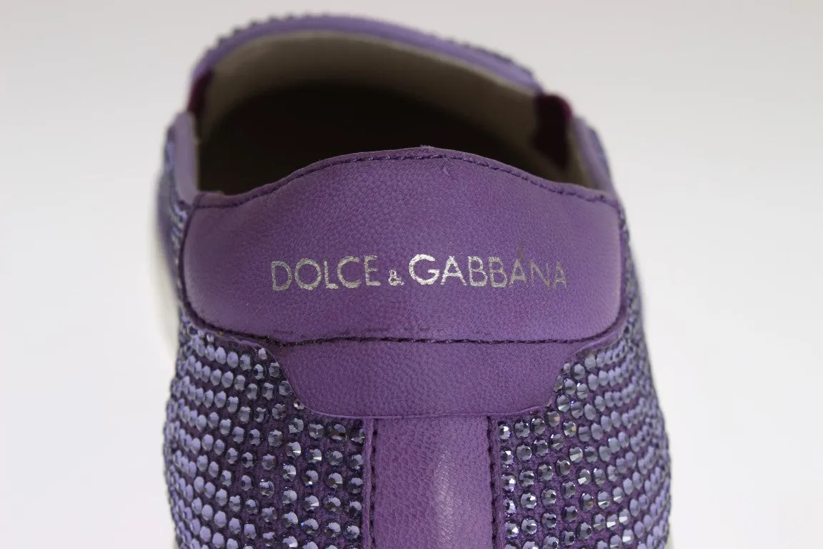 Playform Loafers Purple Strass Canvas Logo Sneakers