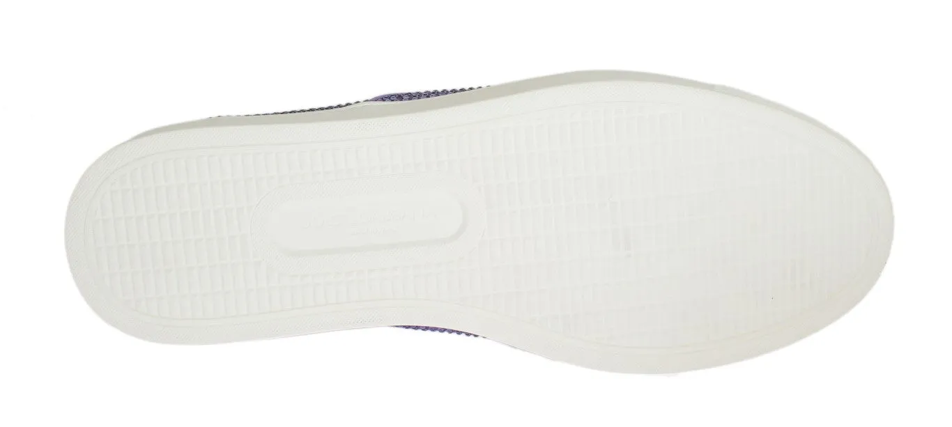 Ferragamo Penny Loafers Purple Strass Canvas Logo Sneakers