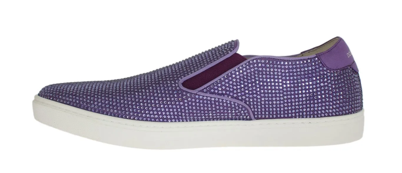 Purple Strass Canvas Logo Sneakers Loafers Menu