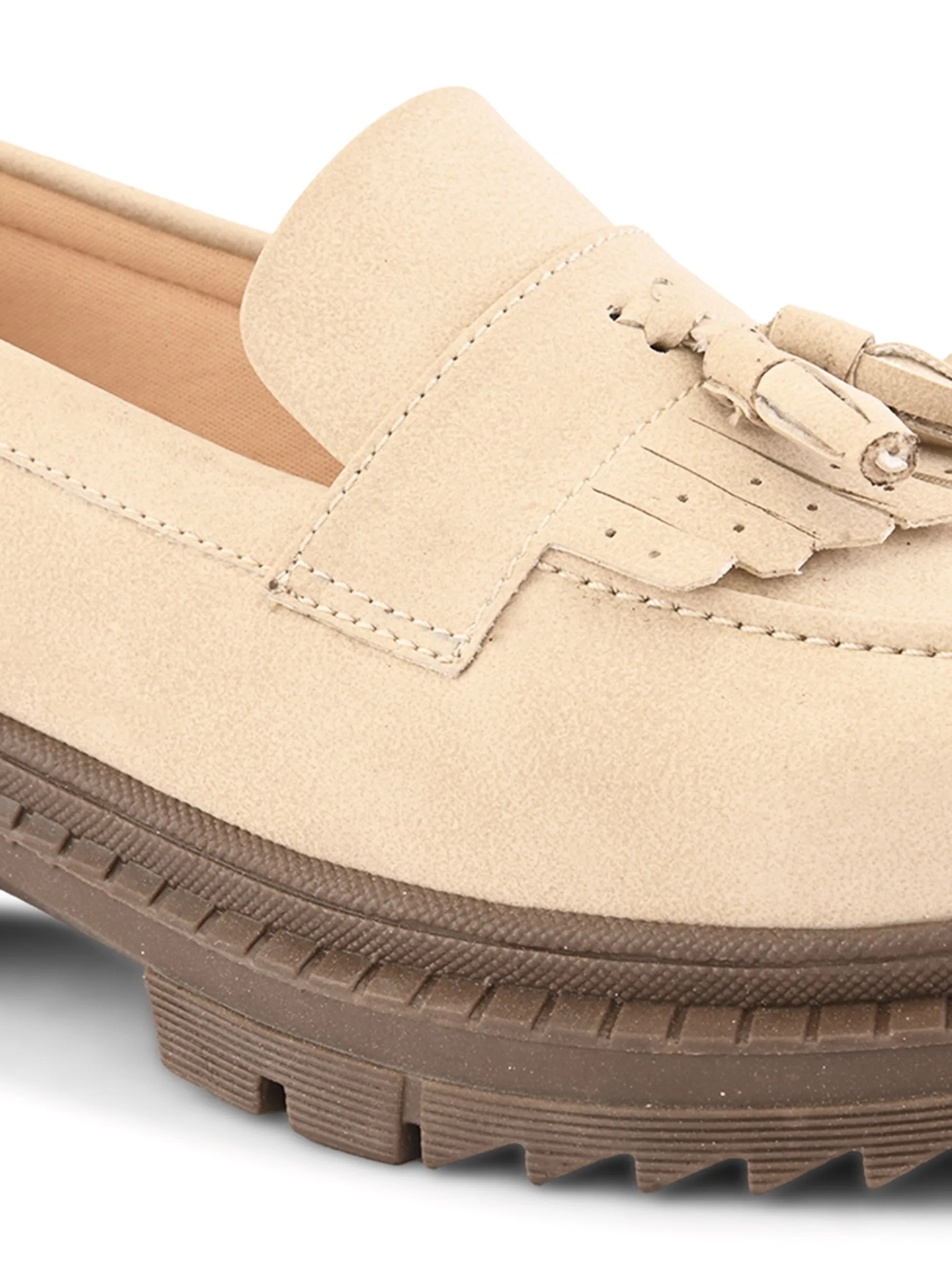 Chloe Women Beige Chunky Loafers Lemaire Square Toe Loafers