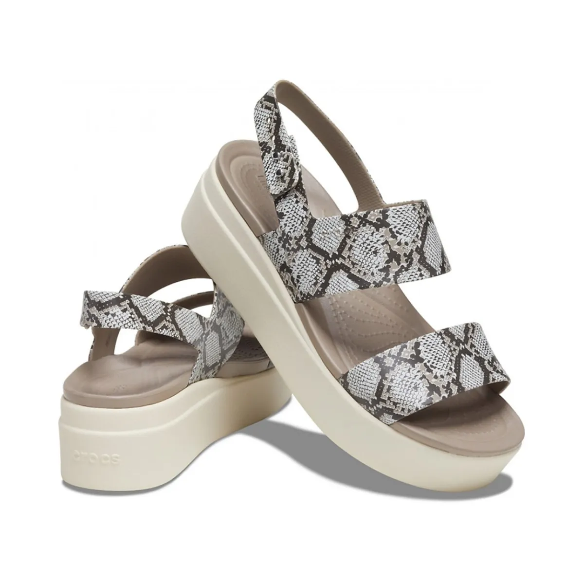 Personalized House Slippers Crocs Brooklyn Low Wedge Women Sandals - Multi