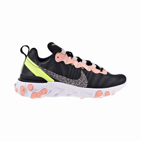 Nike React Element 55 PRM Women's Shoes Black-Coral Stardust Long Run Shoes Asics