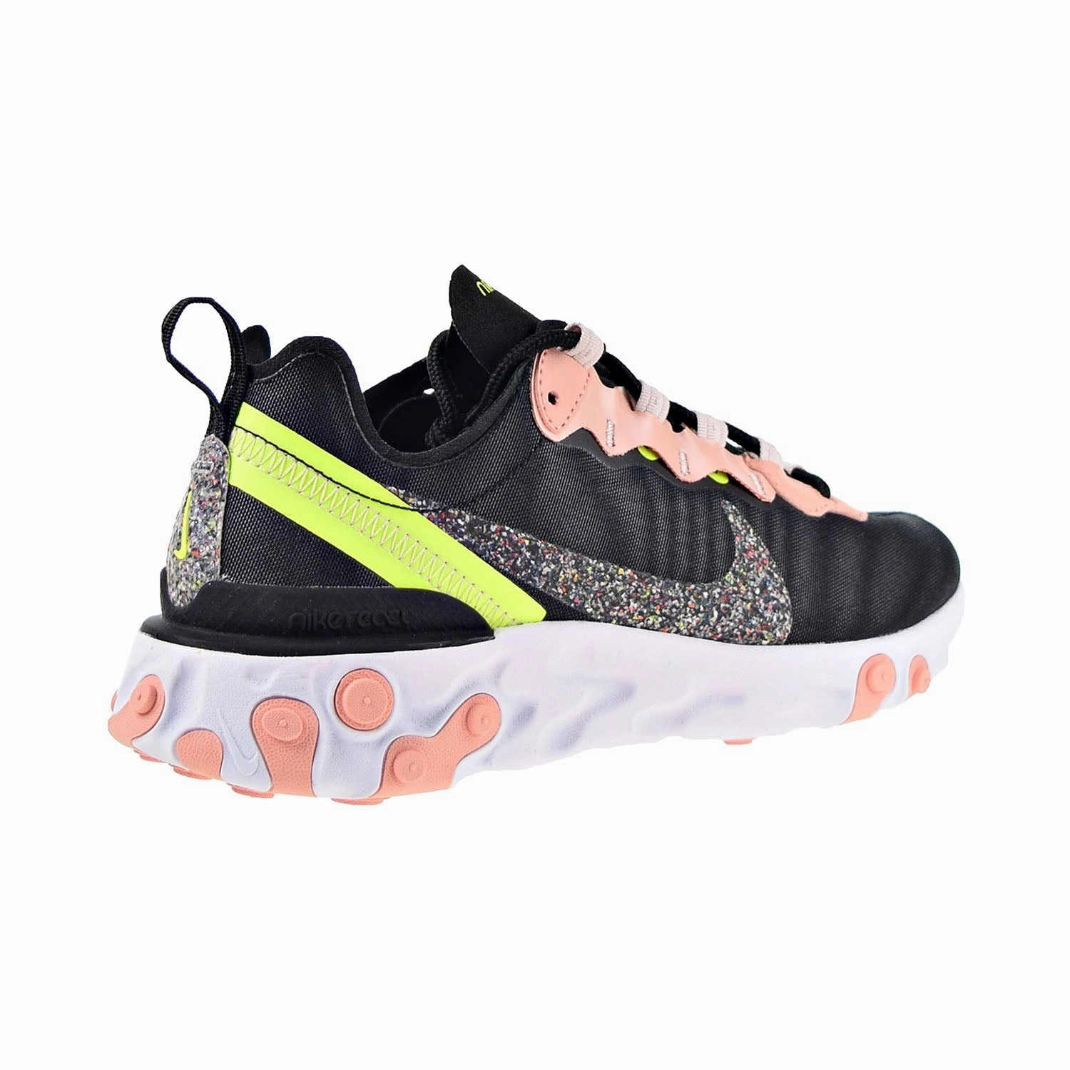 Nike React Element 55 PRM Women's Shoes Black-Coral Stardust Top 3 Asics Running Shoes