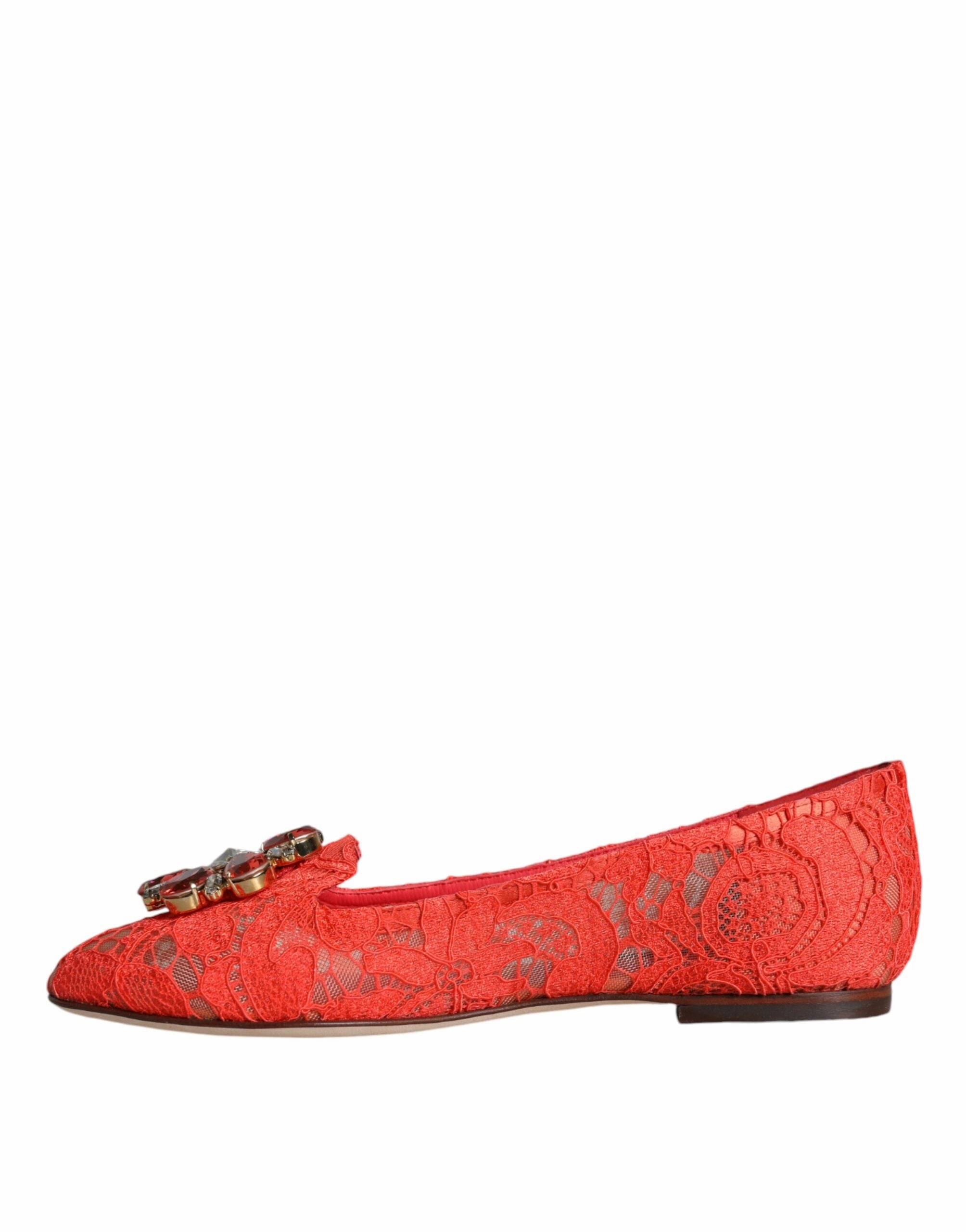 Old Money Loafers Outfit Coral Lace Crystal Ballet Flats Loafers Shoes