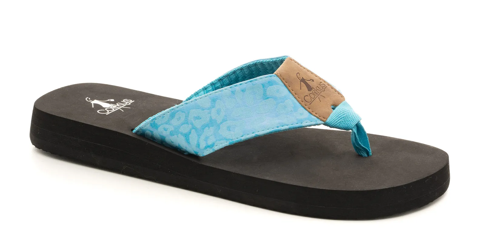 Corkys Ahoy Flip Flop - Blue Leopard Bling For Flip Flops