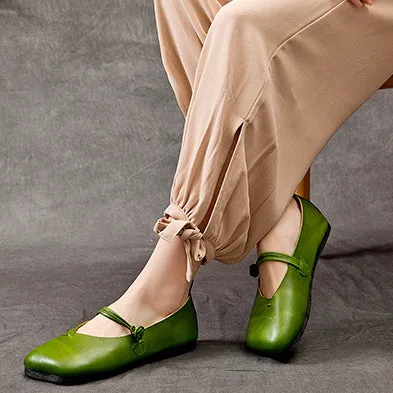 Cowhide Comfortable Slip-on Leather Flat Pea Shoes Waterproof Mtb Shoes For Flat Pedals