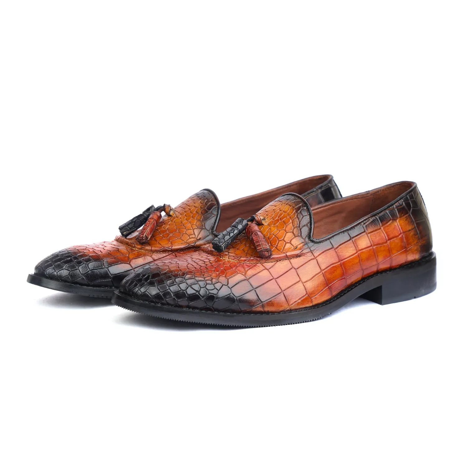 Crocodile Tassel Loafers Hand Finished Florsheim Loafers
