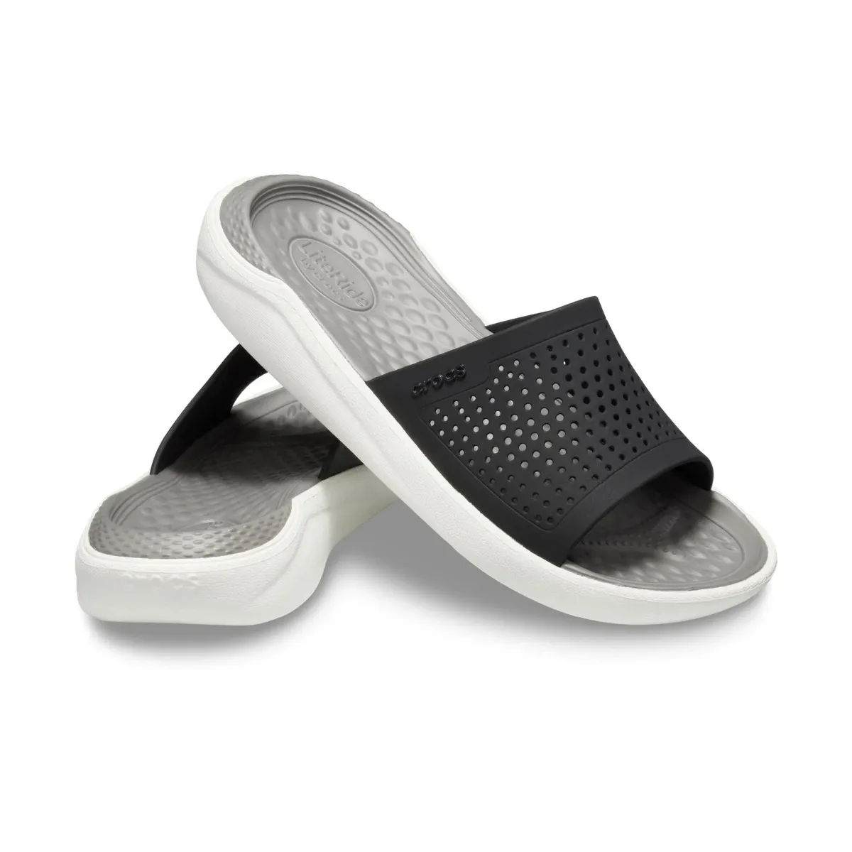 Crocs LiteRide Men Slipper - BLKWHT Victoria Robe And Slippers