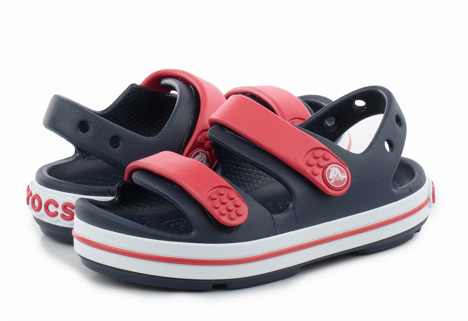 Crocs Kids' Crocband Cruiser Sandal - Navy   Red Sandals Royal Barbados Photos