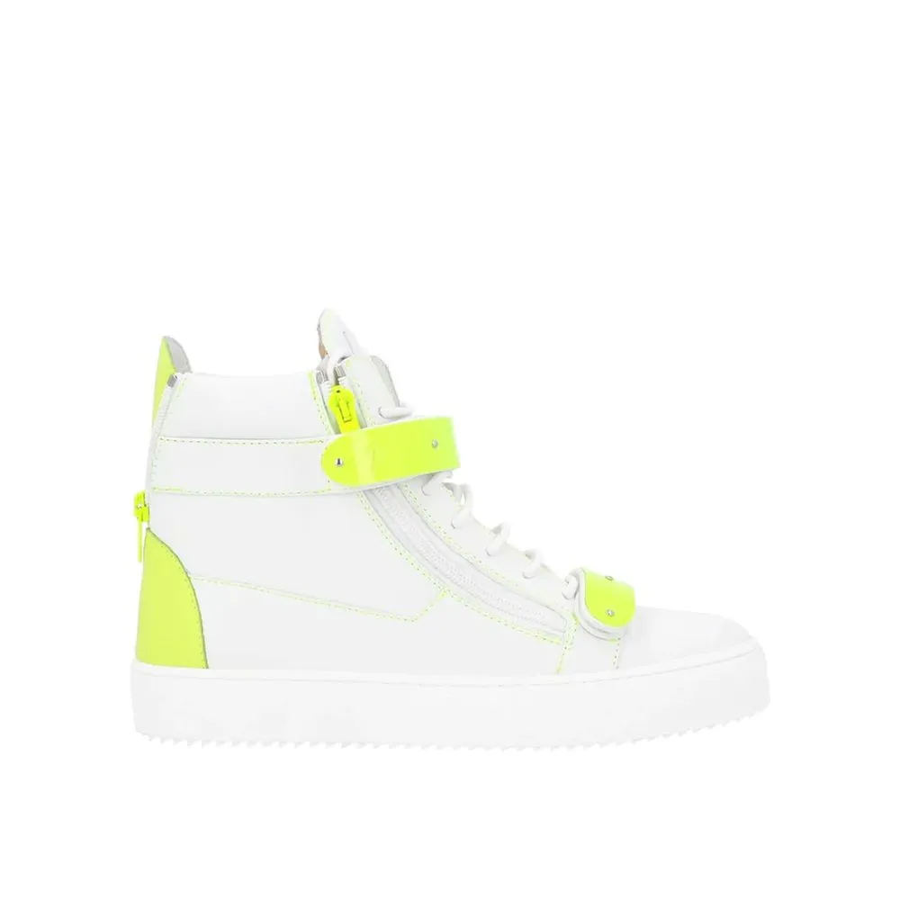Hands Free Sneakers Giuseppe Zanotti White Calfskin High Top Sneakers
