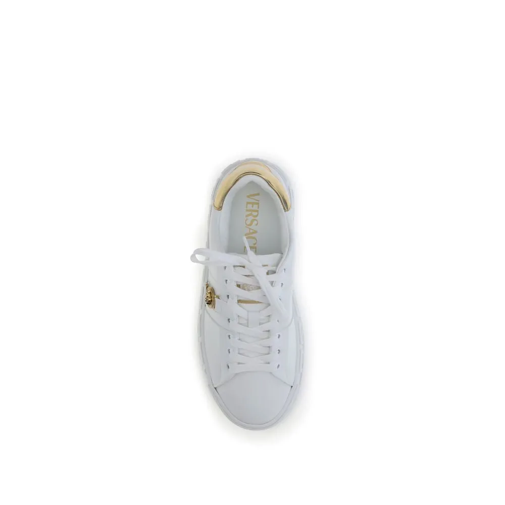 Summit Sneakers Versace White Calf Leather Bos Taurus Low Top Sneakers