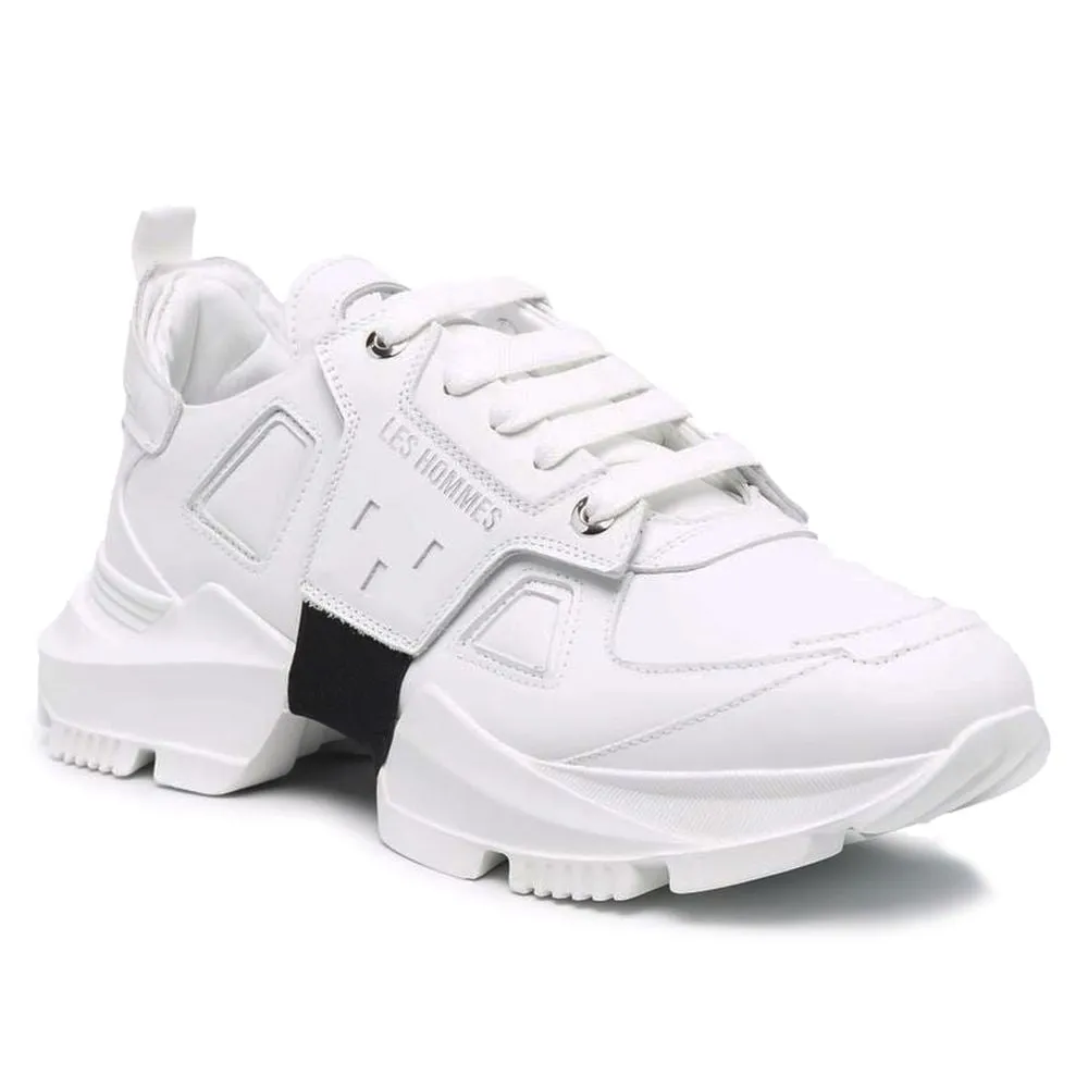 Les Hommes White Calfskin Men Sneaker Off Office Sneakers