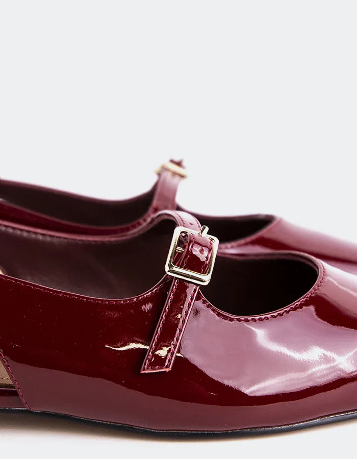 Ludisia Burgundy Patent Royale Flat Shoes