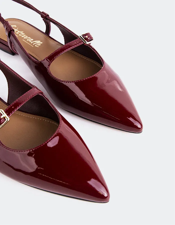 Flat Shoes Vending Machine Ludisia Burgundy Patent