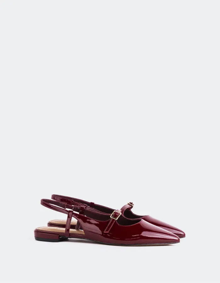Union Boa Flat Shoes Ludisia Burgundy Patent
