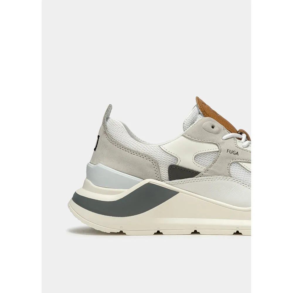 D.A.T.E White Leather Sneaker Iridescent Sneakers