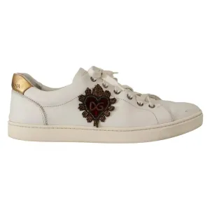 Retro 1 Mid Casual Shoes Dolce & Gabbana White Leather Heart Low Top Casual Sneakers Shoes