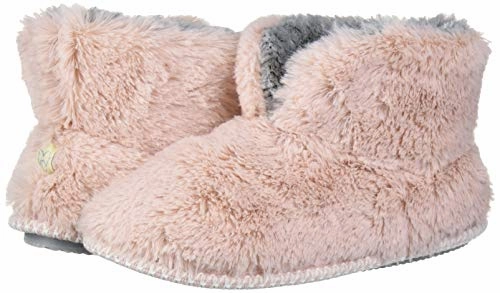Dearfoams Women's Pile Bootie Slipper, Pink, Medium Standard US Width US Kitten Heel Slides
