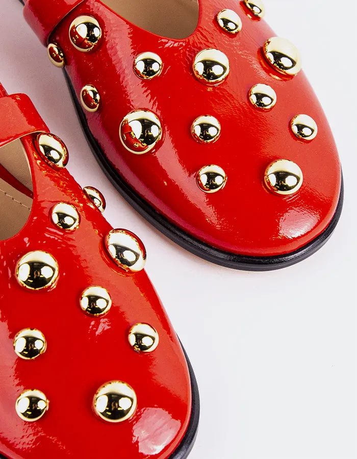 So Flats Shoes Aeloria Red Naplack