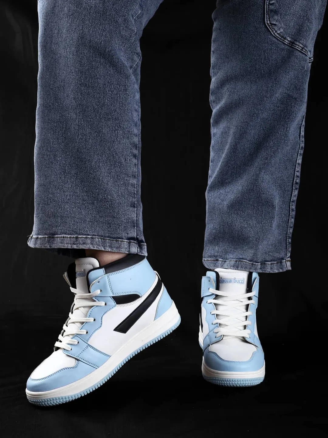 Best Sneakers For All-day Comfort Bacca Bucci Femme High-Top Harmony SneakersElegant Pastel Blue and Pink Women's Lace-Ups